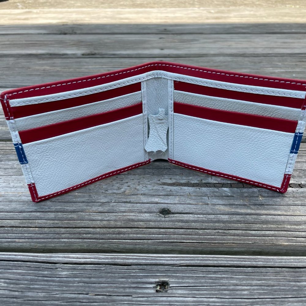 Men Cardholder Wallet Multi Color Block Bifold Han - Picture 9 of 11
